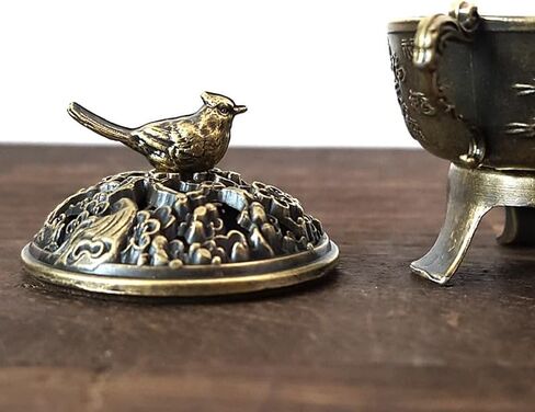 1Pc Magpie Lucky Incense Burner Metal Lotus Incense Burner Bowl Incense Holder with Handle Yoga Meditation Home Decor Ancient Style in Saudi Arabia