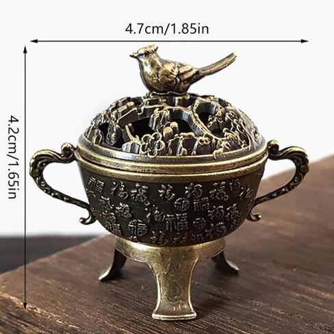 1Pc Magpie Lucky Incense Burner Metal Lotus Incense Burner Bowl Incense Holder with Handle Yoga Meditation Home Decor Ancient Style in Saudi Arabia