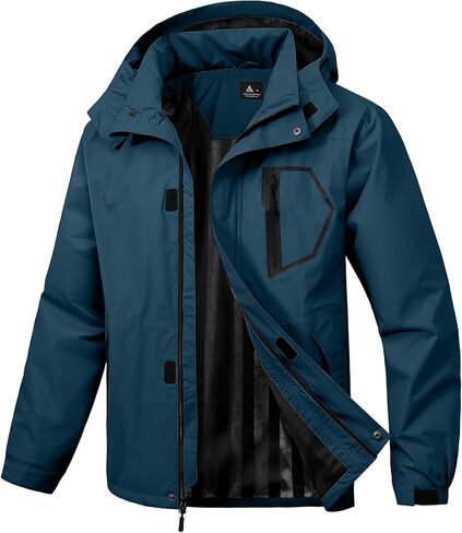 SWISSWELL Mens Rain Jackets Waterproof with Hood Lightweight Windbreaker Jackets Rain Coat for Golf Fishing Running Cycling in Kuwait