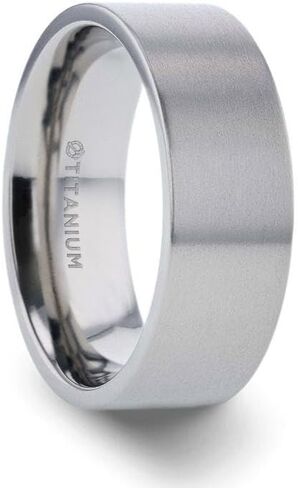 Thorsten SOLAR Flat Profile Brushed Finish Men’s Titanium Wedding Band - 6mm & 8mm in Saudi Arabia