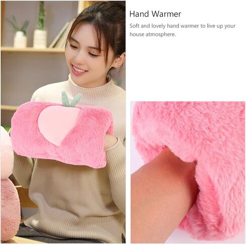 Kisangel Plush Hand Muffs, Peach Pattern Hand Warmer Pouch, Winter Arm Warmer Muffs for Women Girls Fashion Party Festival in Saudi Arabia