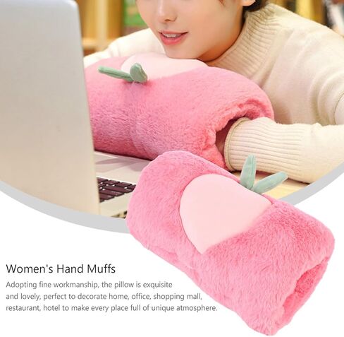 Kisangel Plush Hand Muffs, Peach Pattern Hand Warmer Pouch, Winter Arm Warmer Muffs for Women Girls Fashion Party Festival in Saudi Arabia