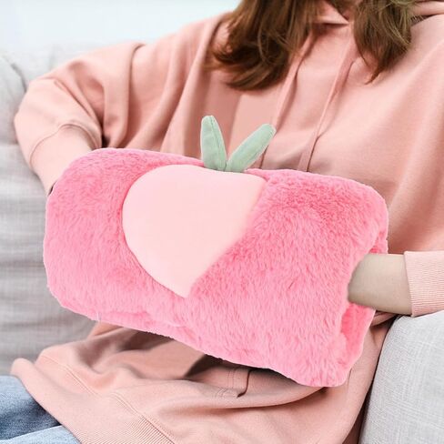 Kisangel Plush Hand Muffs, Peach Pattern Hand Warmer Pouch, Winter Arm Warmer Muffs for Women Girls Fashion Party Festival in Saudi Arabia