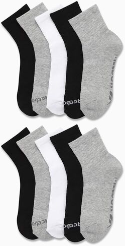 Reebok Womens Crew Socks - 10 Pack Moisture Wicking Mid Calf Crew Socks for Women - Cushioned Womens Athletic Sock (4-10) in Saudi Arabia