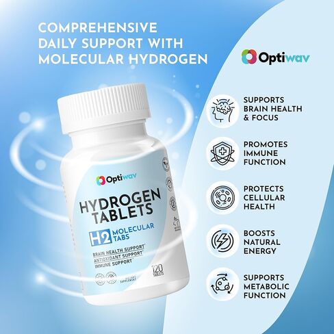 Hydrogen Tablets for Drinking Water - H2 Molecular Tabs with Magnesium for Instant Hydrogenated Drink Healthy Aging Immunity Antioxidant Cognitive & Brain Health Support - Non-GMO Gluten-Free in Saudi Arabia