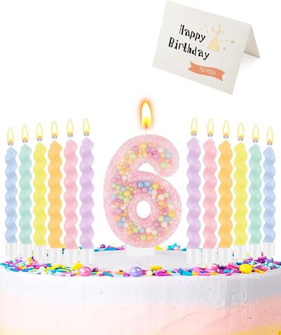 Birthday Candles for Cake, Pink Number Candles, Cake Candles with Greeting Card for Birthday Party Wedding Anniversary Celebrations (3 Candle) in Saudi Arabia
