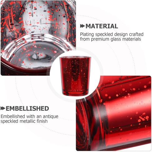 Garneck 2pcs Red Glass Candle Holders Elegant Tealight Candle Cups for Table Centerpieces Wedding and Home Decor Antique Metallic Finish for Romantic Ambiance in Saudi Arabia