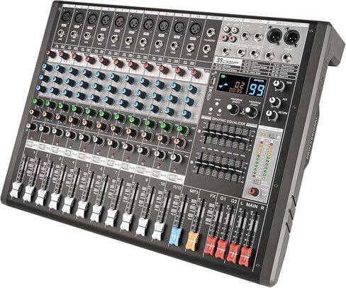 EX8 Professional Mixer Sound Card Console Desktop System Interface 8-Channel Digital USB/Bluetooth/MP3, Built-in Dual 7-Stage Equalizer and 99 Reverb Effect (EX8) in Saudi Arabia