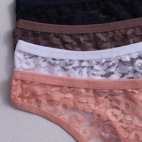Lace Women's Bikini Panties 5-Pack, Breathable Cotton Blend Underwear, Assorted Colors in Saudi Arabia