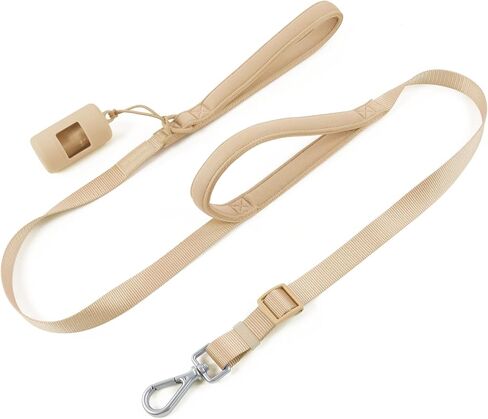 Wisedog Double Handle Dog Leash - Two Soft Padded Handles with Traffic Control, Adjustable Length for Medium Large Dogs (Classic Black, M|4.2 ft-5 ft) in Kuwait