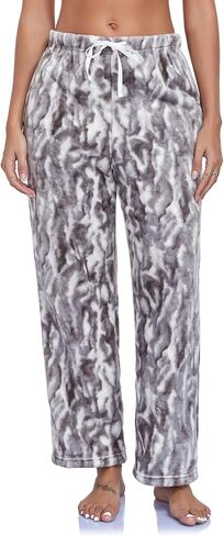 RONGTAI ليوبارد طباعة السراويل للنساء لينة الفانيلا Pj قيعان عادية دافئة مع جيوب الرباط بنطلون S-XXL in Kuwait