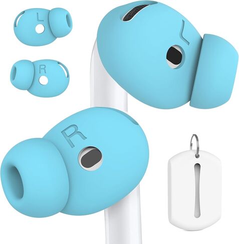 DamonLight 2 Pairs Ear Tips for AirPods 4 Grip Silicone Earbuds Cover [Added Storage Pouch][US Patent Registered] Compatible with Apple AirPods 4th Generation (White) in Kuwait