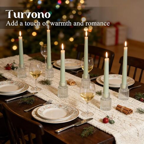 Clear Glass Taper Candle Holders Set of 12, Small Tapered Candlestick Holders in Bulk, Modern Short Candle Sticks for Dining Table Centerpiece Wedding Christmas Party & Holiday Decorations in Saudi Arabia