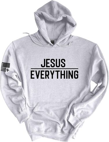 Trenz Shirt Company Jesus Over Everything Bible Scripture Mens Christian Mens Hoodie in Saudi Arabia