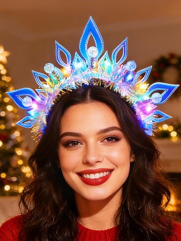 Urieo Christmas Light Up Headband LED Halo Headbands Holiday Hair Accessories for Women in Saudi Arabia