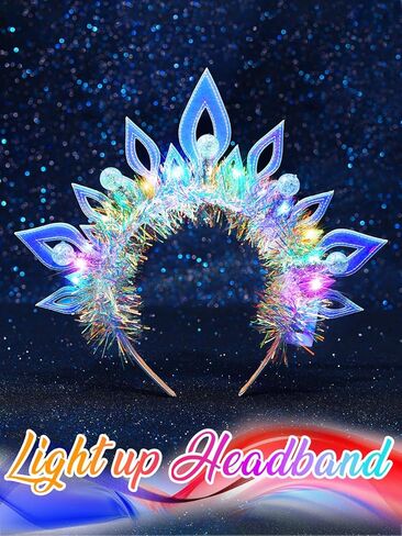 Urieo Christmas Light Up Headband LED Halo Headbands Holiday Hair Accessories for Women in Saudi Arabia