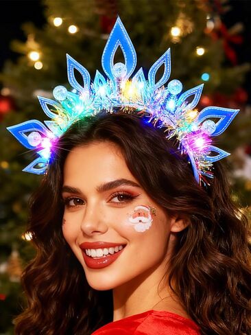 Urieo Christmas Light Up Headband LED Halo Headbands Holiday Hair Accessories for Women in Saudi Arabia