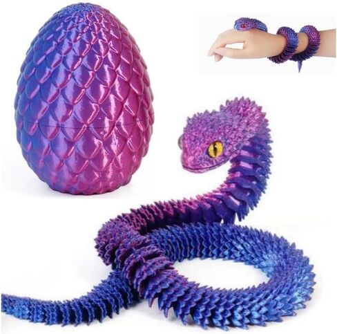 3D Printed Luminous Purple Dragon in Egg Full Articulated Crystal Dragon with Egg Home Office Decor Executive Desk in Saudi Arabia