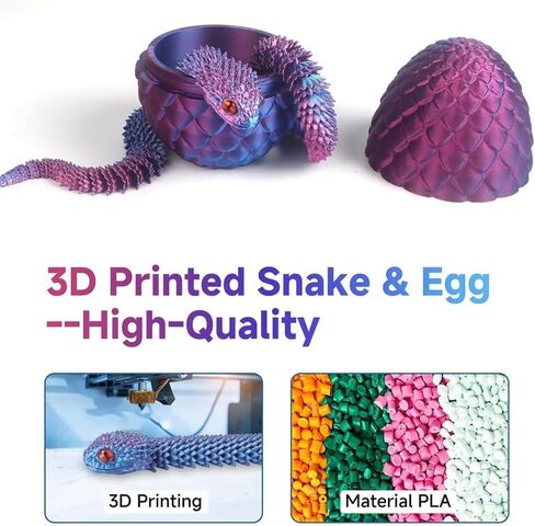 3D Printed Luminous Purple Dragon in Egg Full Articulated Crystal Dragon with Egg Home Office Decor Executive Desk in Saudi Arabia