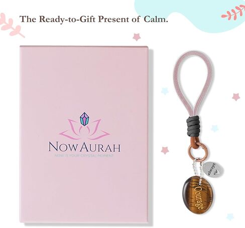 حجر عين النمر للشجاعة وتخفيف القلق - كريستال شفاء طبيعي محمول - أداة تأمل للطاقة الإيجابية والحظ السعيد والاسترخاء الواعي - هدايا فريدة للنساء والرجال in Kuwait