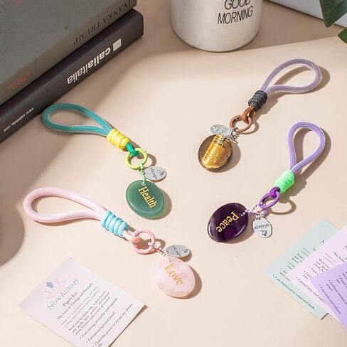 حجر عين النمر للشجاعة وتخفيف القلق - كريستال شفاء طبيعي محمول - أداة تأمل للطاقة الإيجابية والحظ السعيد والاسترخاء الواعي - هدايا فريدة للنساء والرجال in Kuwait