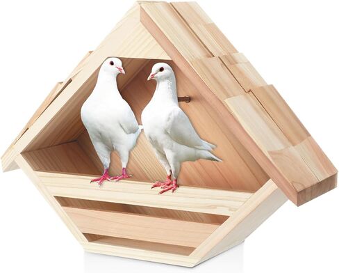 Cedar Dove Nesting Box Dove Nest for Bird Pigeon خارج حمائم التعشيش والتجديف منصة الحديقة in Kuwait