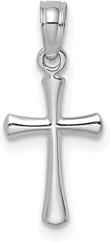 10K Gold Polished Beveled Cross w/Round tips Charm Pendant in Saudi Arabia