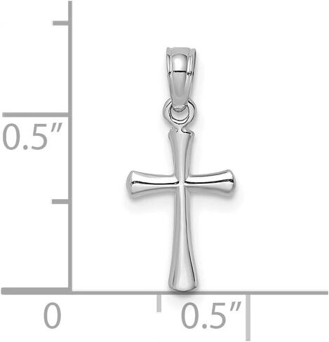 10K Gold Polished Beveled Cross w/Round tips Charm Pendant in Saudi Arabia