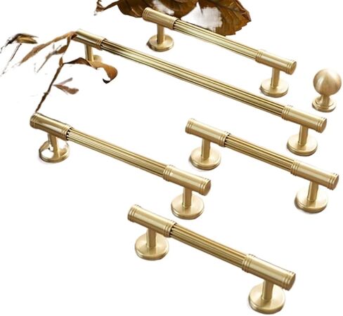 Pulls,Cabinet Handles, Vertical Lines Solid Brass Drawer Knobs T Bar Handle Bedroom Pulls Kitchen Cabinet Door Pull in Kuwait