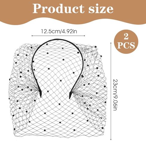 2 قطعة عقال الحجاب الأسود ، 1920s شبكة قفص العصافير الحجاب ، الحجاب خمر العرائس للنساء حفل زفاف الفاسناتور الهالوين in Kuwait