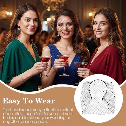 2 قطعة عقال الحجاب الأسود ، 1920s شبكة قفص العصافير الحجاب ، الحجاب خمر العرائس للنساء حفل زفاف الفاسناتور الهالوين in Kuwait