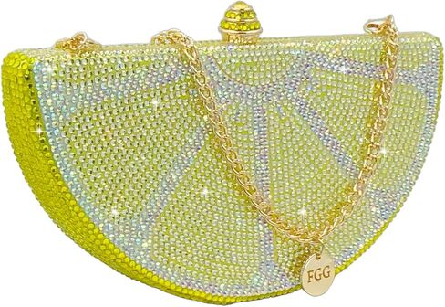 Boutique De FGG Mini Fruits Rhinestone Clutch Purses for Women Dressy,Sparkly Crystal Clutch Evening Bags,Wedding Handbags in Saudi Arabia