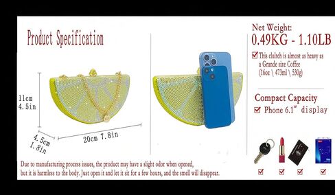 Boutique De FGG Mini Fruits Rhinestone Clutch Purses for Women Dressy,Sparkly Crystal Clutch Evening Bags,Wedding Handbags in Saudi Arabia