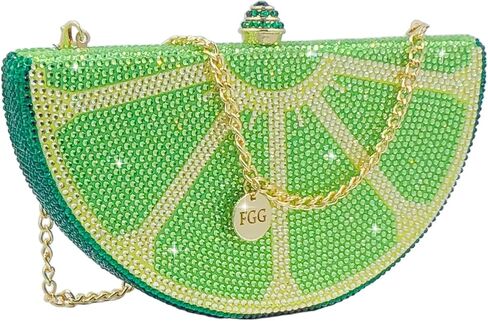 Boutique De FGG Mini Fruits Rhinestone Clutch Purses for Women Dressy,Sparkly Crystal Clutch Evening Bags,Wedding Handbags in Saudi Arabia
