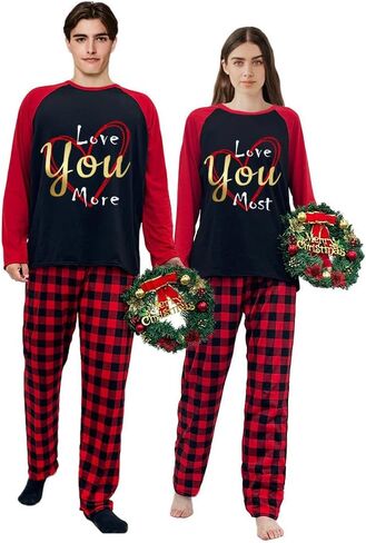 Plus Size Merry Christmas Matching Christmas Pajamas Set For Adults in Saudi Arabia