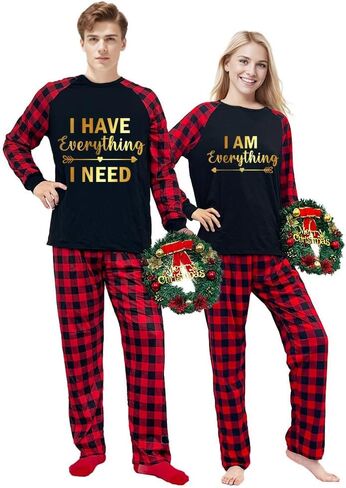 Plus Size Merry Christmas Matching Christmas Pajamas Set For Adults in Saudi Arabia