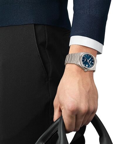 Tissot PRX 38mm, Swiss Automatic Watch for Men, Titanium Case, Blue Dial, T1378074404100 in Saudi Arabia