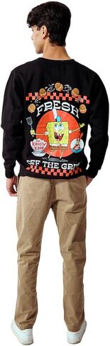 بلوفر Bioworld Spongebob Squarepants Fresh Off The Grill للرجال ذو رقبة دائرية وأكمام طويلة in Saudi Arabia