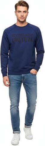 Versace Jeans Couture Steel Blue Cotton Mens Sweatshirt in Saudi Arabia