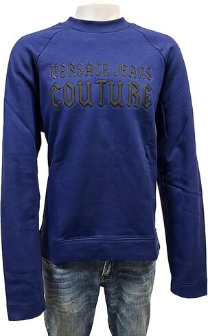 Versace Jeans Couture Steel Blue Cotton Mens Sweatshirt in Saudi Arabia