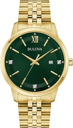 Bulova Men's Dress Classic Diamond Watch, 3-Hand Date Quartz Watch, Stainless Steel Bracelet, 41mm in Saudi Arabia