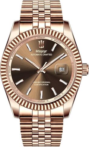 Men's Automatic Mechanical Watch,Simple Stainless Steel Luxury Business Waterproof Watch,with Date Display,Self-Winding in Saudi Arabia