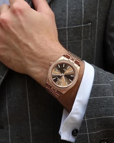 Men's Automatic Mechanical Watch,Simple Stainless Steel Luxury Business Waterproof Watch,with Date Display,Self-Winding in Saudi Arabia