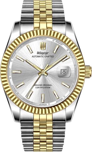 Men's Automatic Mechanical Watch,Simple Stainless Steel Luxury Business Waterproof Watch,with Date Display,Self-Winding in Saudi Arabia