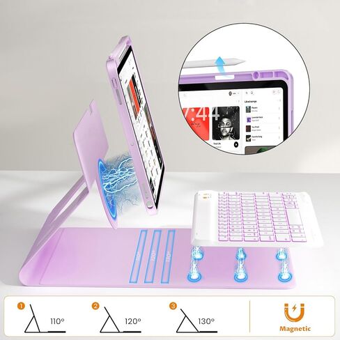 حافظة لوحة مفاتيح OYEEICE لجهاز iPad 9.7 بوصة 6th 2018، 5th Gen 2017 - لوحة مفاتيح لاسلكية قابلة للفصل، غطاء فوليو ذكي مع حامل قلم رصاص لجهاز iPad 6th/5th Gen وiPad Air 2nd - أسود in Kuwait