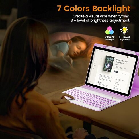 حافظة لوحة مفاتيح OYEEICE لجهاز iPad 9.7 بوصة 6th 2018، 5th Gen 2017 - لوحة مفاتيح لاسلكية قابلة للفصل، غطاء فوليو ذكي مع حامل قلم رصاص لجهاز iPad 6th/5th Gen وiPad Air 2nd - أسود in Kuwait