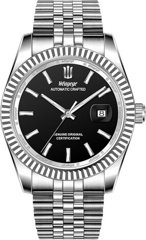 Men's Automatic Mechanical Watch,Simple Stainless Steel Luxury Business Waterproof Watch,with Date Display,Self-Winding in Saudi Arabia