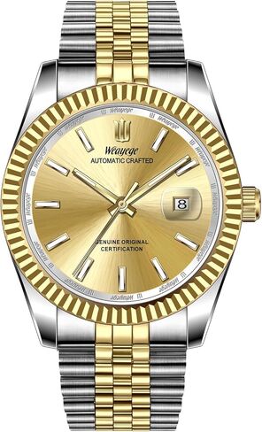 Men's Automatic Mechanical Watch,Simple Stainless Steel Luxury Business Waterproof Watch,with Date Display,Self-Winding in Saudi Arabia