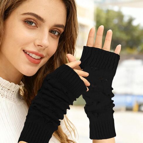 Fairy Grunge Gloves Accessories Fingerless Punk Ripped Long Sleeve Arm Warmers Emo Goth Gyaru Accessories Cottagecore in Saudi Arabia