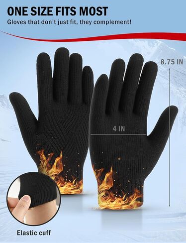 AURUZA Thermal Gloves for Women Touch Screen Knit Stretchy Gloves for Outdoor Activities Skiing Hiking Work and Running in Saudi Arabia